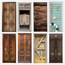 Load image into Gallery viewer, Retro Wooden Door Stickers PVC Waterproof Wallpaper For Doors