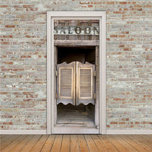 Load image into Gallery viewer, Retro Wooden Door Stickers PVC Waterproof Wallpaper For Doors