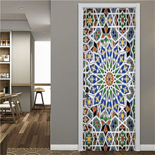 Load image into Gallery viewer, 2PCS/Set Black Geometric Door Sticker Home Decor Self Stick Wallpaper