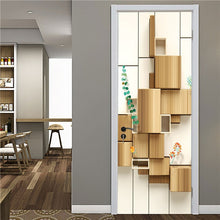 Load image into Gallery viewer, 2PCS/Set Black Geometric Door Sticker Home Decor Self Stick Wallpaper