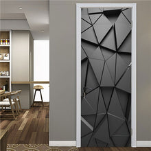 Load image into Gallery viewer, 2PCS/Set Black Geometric Door Sticker Home Decor Self Stick Wallpaper
