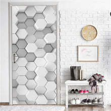 Load image into Gallery viewer, 2PCS/Set Black Geometric Door Sticker Home Decor Self Stick Wallpaper
