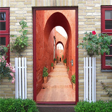 Load image into Gallery viewer, 2PCS/Set Black Geometric Door Sticker Home Decor Self Stick Wallpaper
