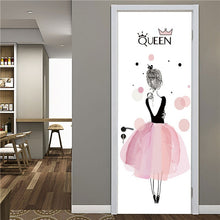 Load image into Gallery viewer, 2PCS/Set Black Geometric Door Sticker Home Decor Self Stick Wallpaper
