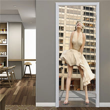 Load image into Gallery viewer, 2PCS/Set Black Geometric Door Sticker Home Decor Self Stick Wallpaper
