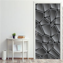 Load image into Gallery viewer, 2PCS/Set Black Geometric Door Sticker Home Decor Self Stick Wallpaper
