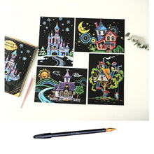 Load image into Gallery viewer, 4pcs DIY Drawing Painting Rainbow Scratch Art Mini Notes
