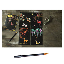 Load image into Gallery viewer, 4pcs DIY Drawing Painting Rainbow Scratch Art Mini Notes
