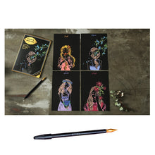 Load image into Gallery viewer, 4pcs DIY Drawing Painting Rainbow Scratch Art Mini Notes
